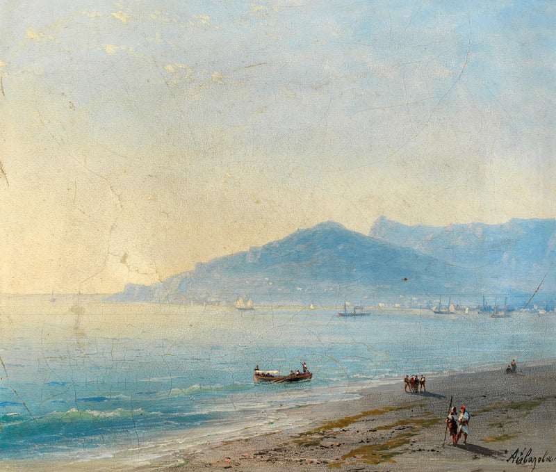 A baía de Yalta com as montanhas Magobi e Ai Petri - Ivan Aïvazovski