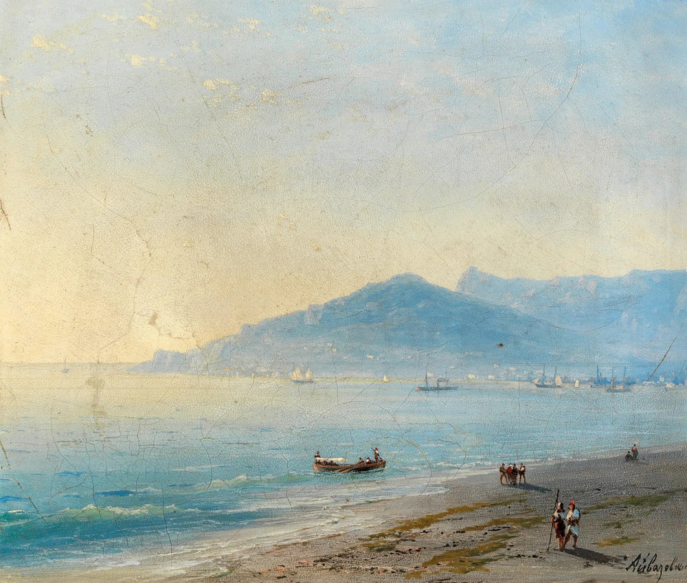 La baie de Yalta avec les montagnes Magobi et Ai Petri - Ivan Aïvazovski image 1 reproduction artisanale de tableau