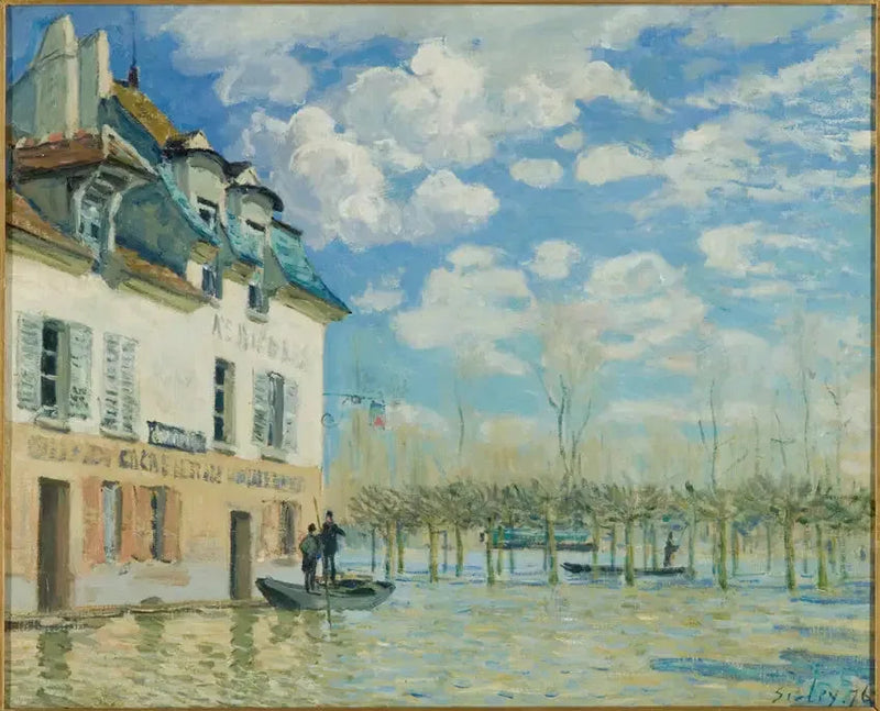 O Barco durante a Inundação, Port-Marly - Alfred Sisley