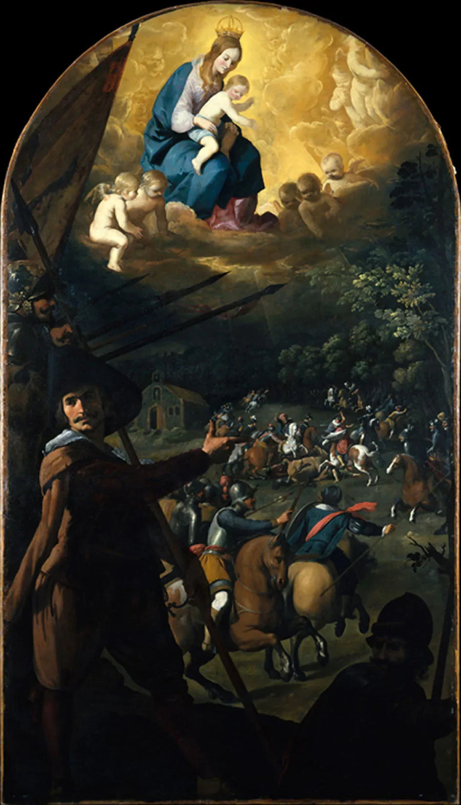 A batalha entre os Cristãos e os mouros em El Sotillo - Francisco de Zurbarán