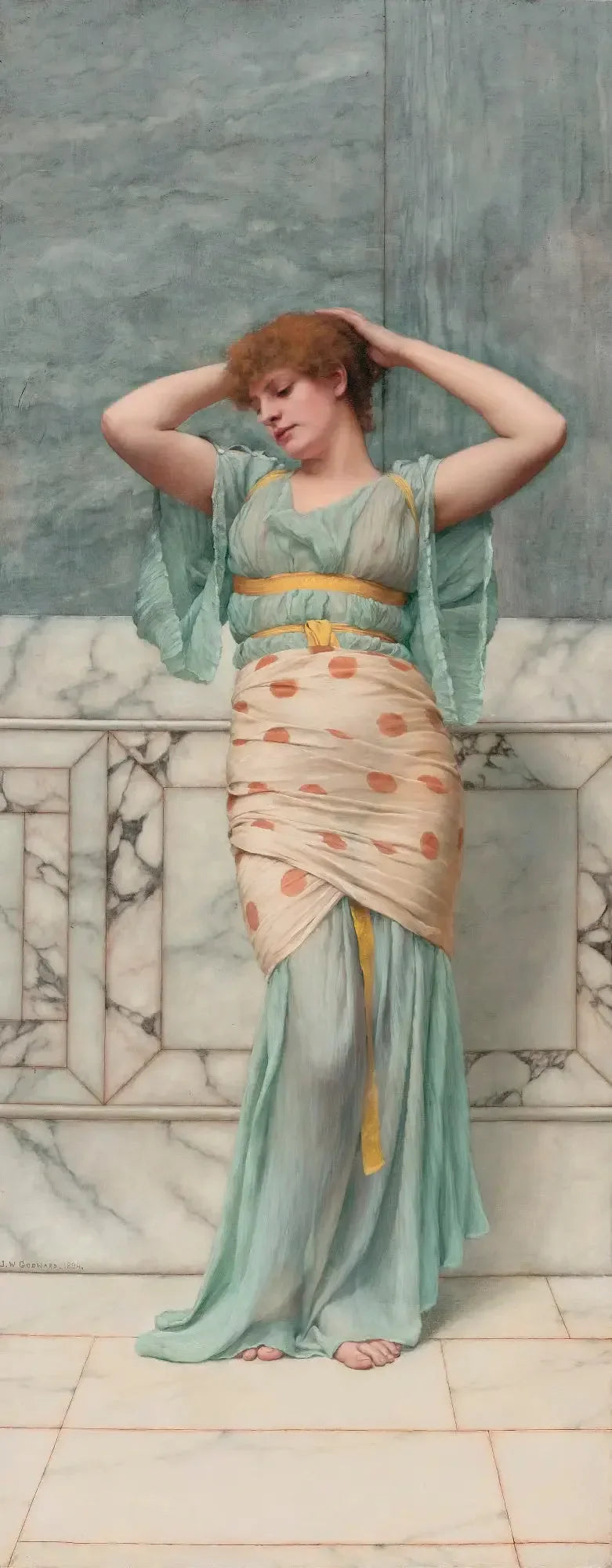 A beleza em uma sala de mármore - John William Godward