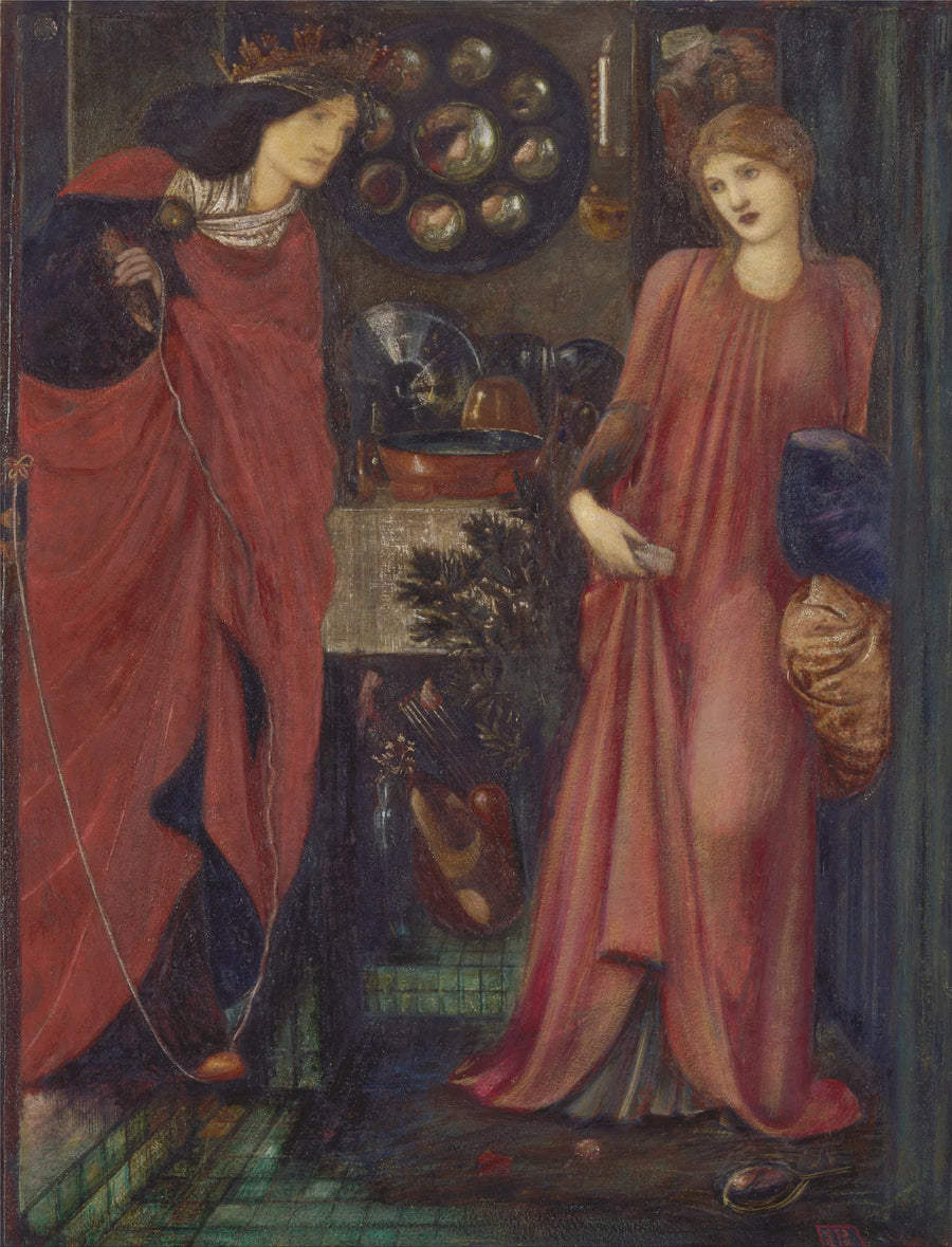 A bela Rosamund e a rainha Eleanor - Edward Burne-Jones