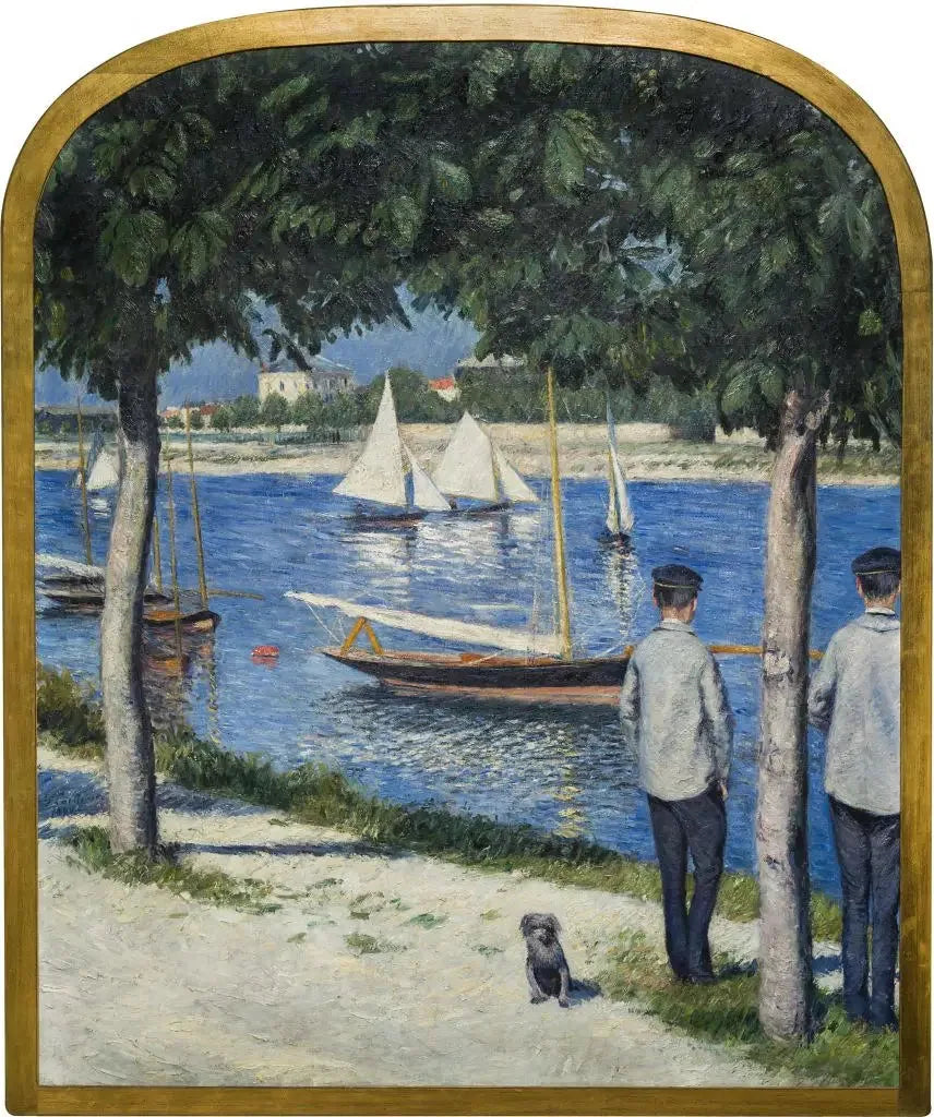 A Praia de Petit Gennevilliers e o Sena - Gustave Caillebotte