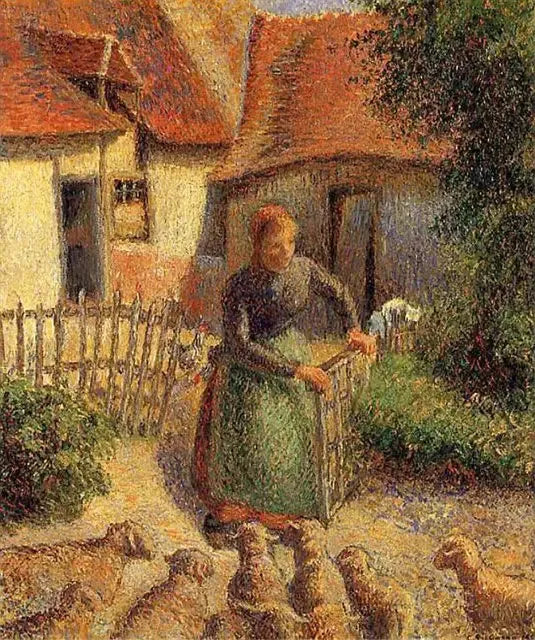 A Pastora inquilina das ovelhas - Camille Pissarro