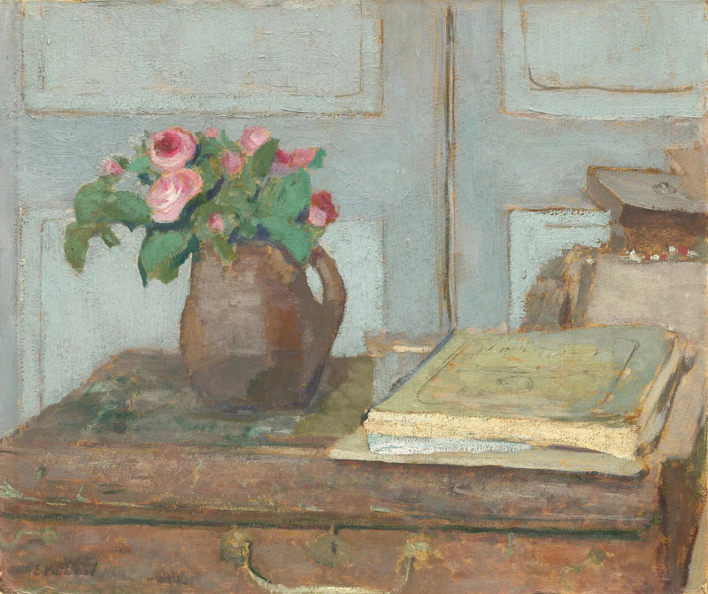 A caixa de tinta do artista e as rosas de espuma - Édouard Vuillard