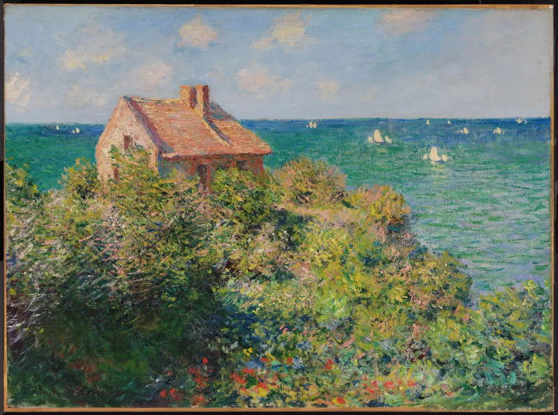 A cabana dos pescadores nas falésias de Varengeville - Claude Monet