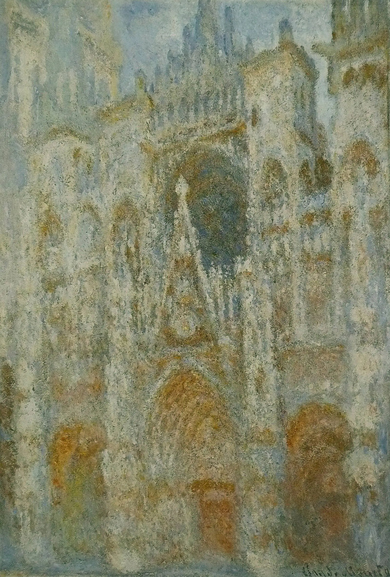 A Catedral de Rouen, o Portal, Sol matinal; Harmonia azul - Claude Monet
