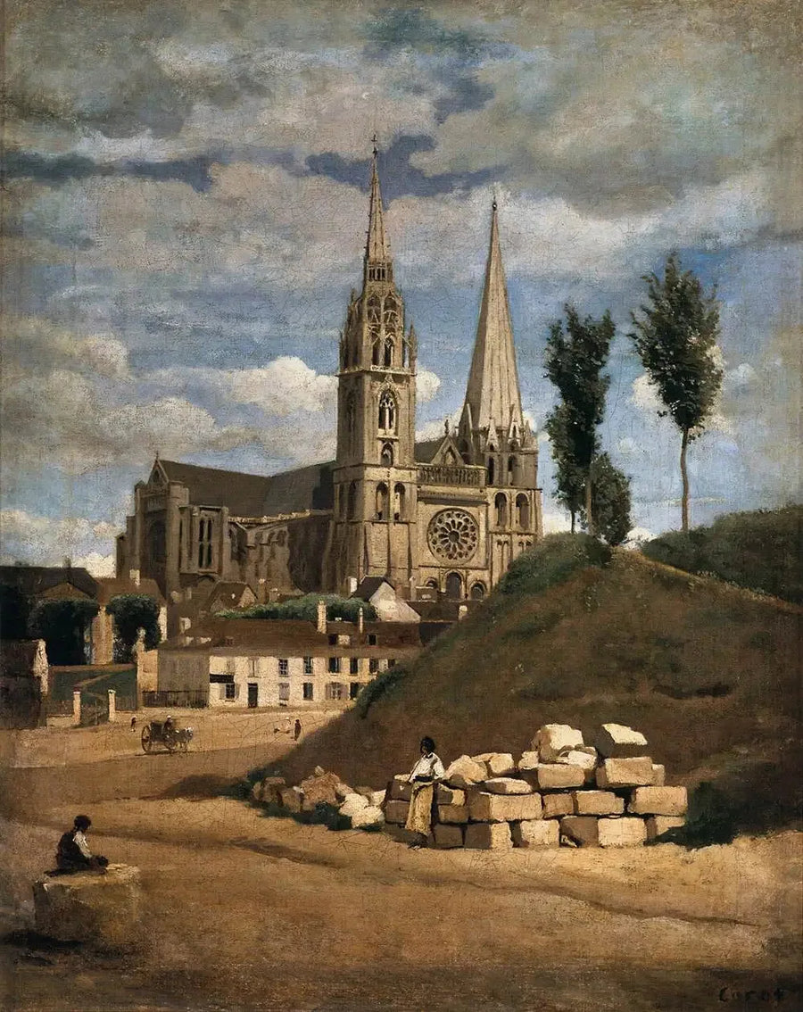 A Catedral de Notre-Dame de Chartres - Jean-Baptiste Camille Corot