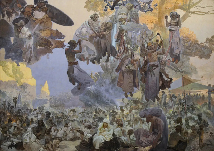A celebração de Svantovít - Alphonse Mucha