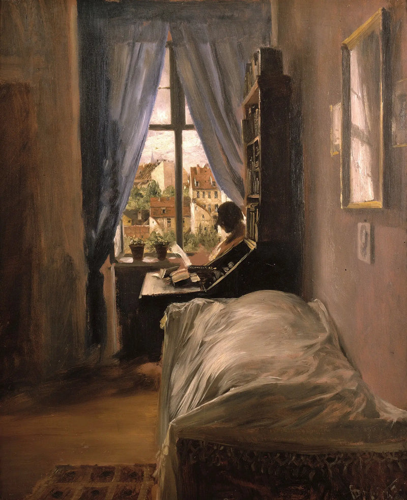 O quarto do artista na Ritterstraße - Adolph von Menzel