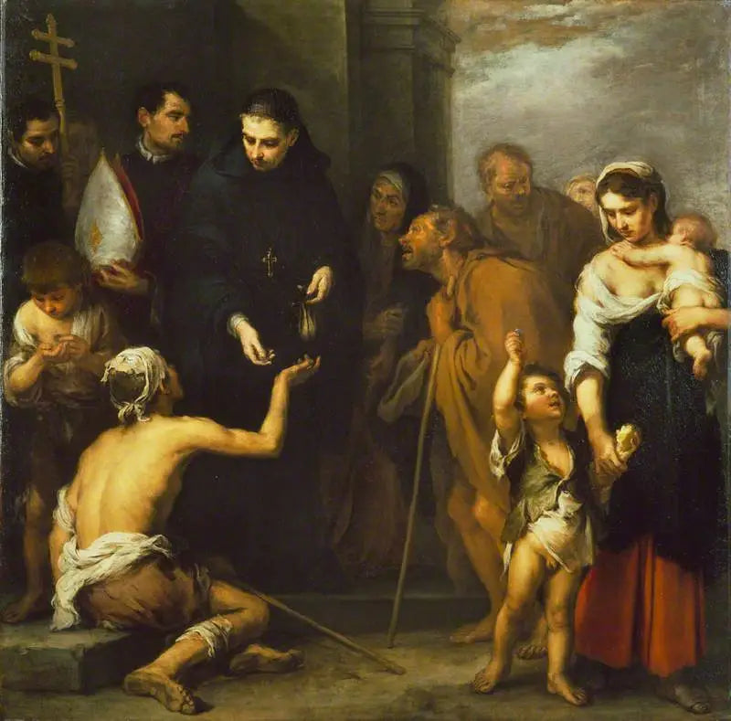 A Caridade de Santo Tomás de Villanueva - Bartolomé Esteban Murillo