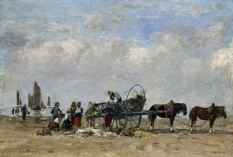 A carroça de peixes, Berck - Eugène Boudin
