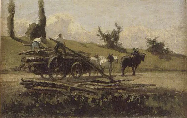 A carroça de madeira - Camille Pissarro