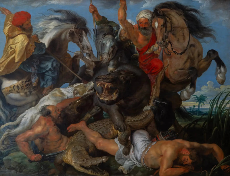 A Caça ao Hipopótamo e ao Crocodilo - Peter Paul Rubens