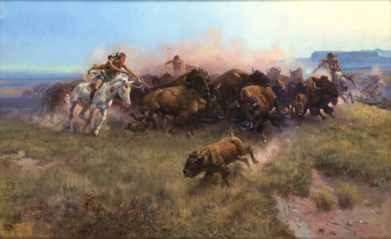 A caça ao bisão [n° 39] - Charles Marion Russell