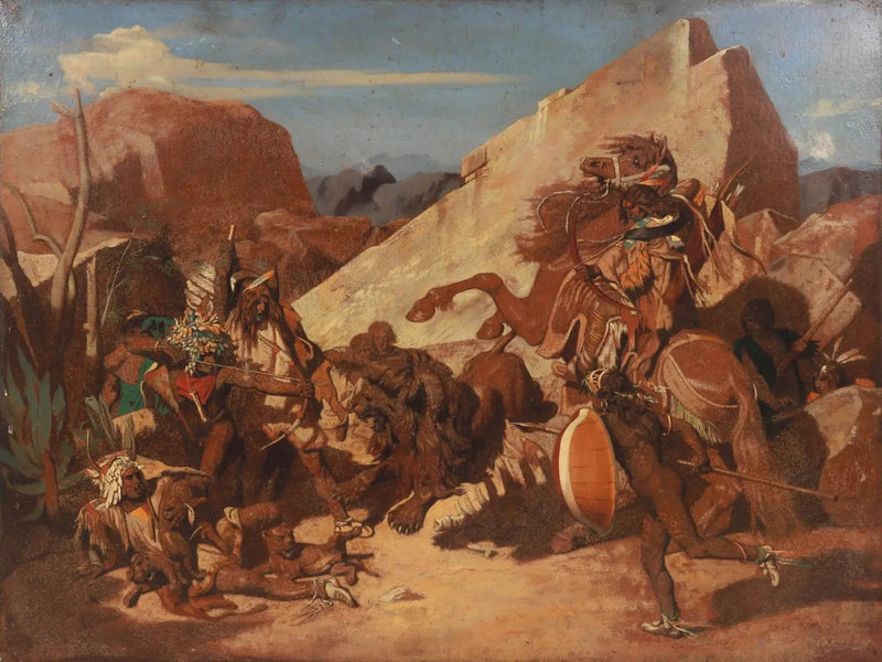 A Caça aos Leões entre os Índios - Jean-Léon Gérôme