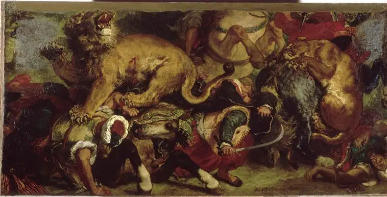 A Caça aos Leões - Eugène Delacroix