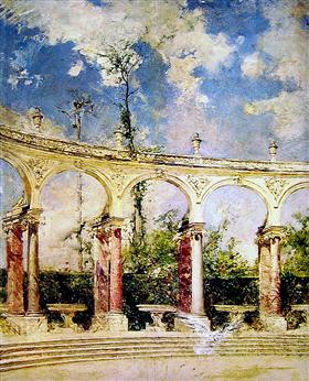 A Colonnade em Versalhes - Giovanni Boldini