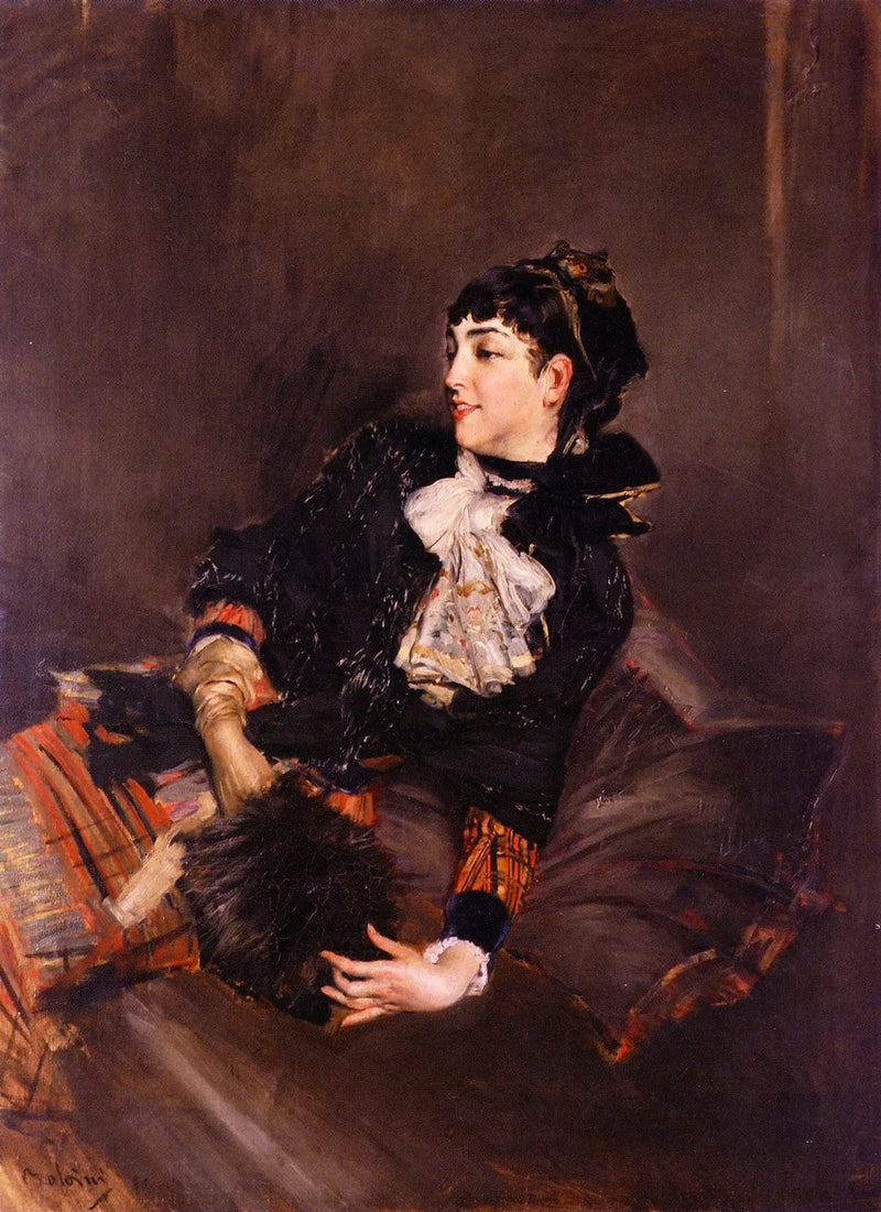 A condessa Gabrielle de Rasty em um sofá - Giovanni Boldini