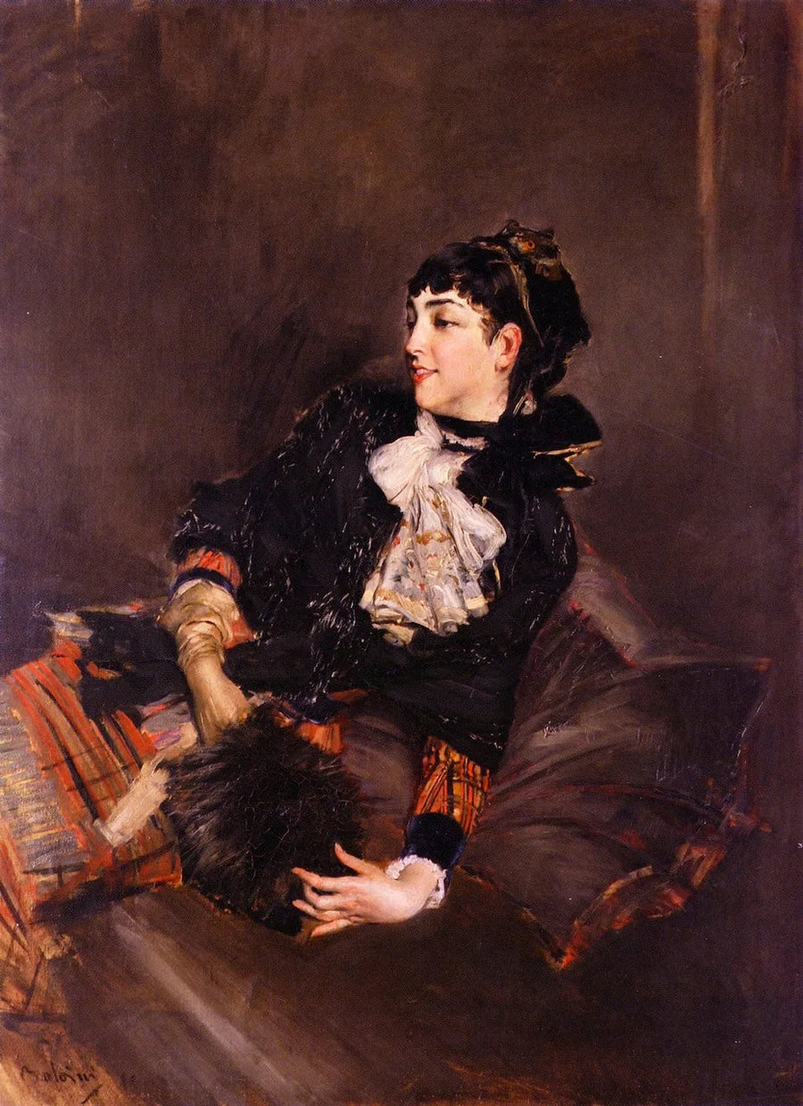 A condessa Gabrielle de Rasty em um sofá - Giovanni Boldini