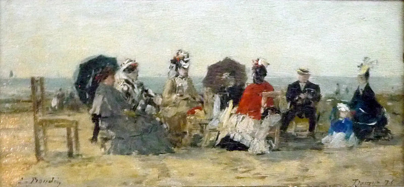 A Conversa na Praia de Trouville - Eugène Boudin