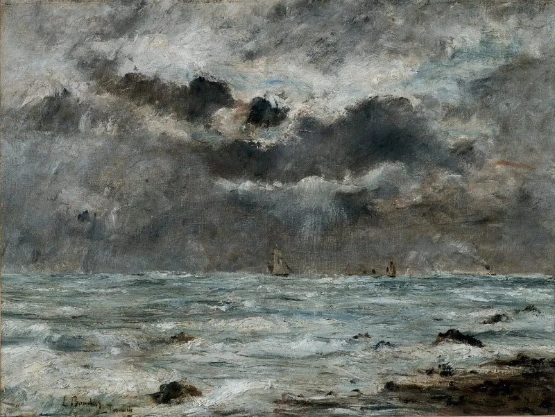 A costa em Trouville - Eugène Boudin