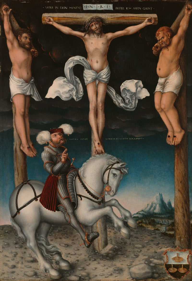 A Crucificação com o centurião convertido - Lucas Cranach, o Velho