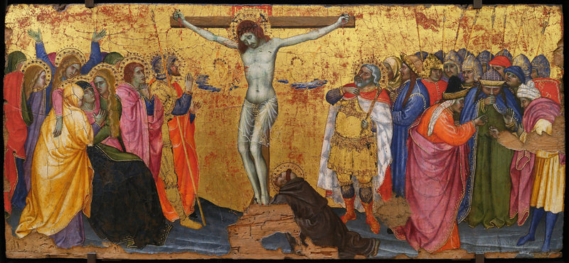 A Crucificação com São Francisco ajoelhado exibindo os estigmas - Taddeo di Bartolo