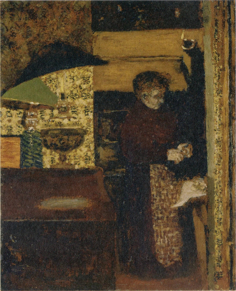 A fogão, Madame Vuillard descascando batatas - Édouard Vuillard