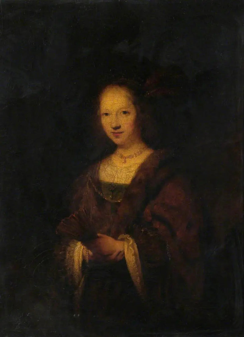 A Dama com o Leque (após Rembrandt) - Joshua Reynolds