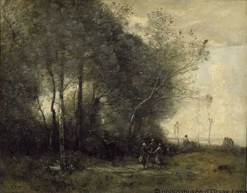 A Dança das Pastoras. Lembrança de Arleux - Jean-Baptiste Camille Corot