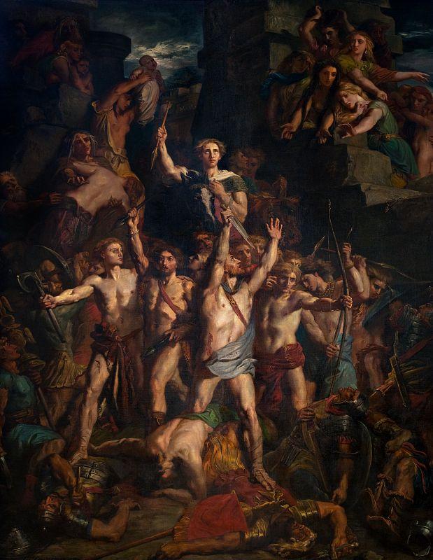 A Defesa das Gaulesas por Vercingetórix - Théodore Chassériau