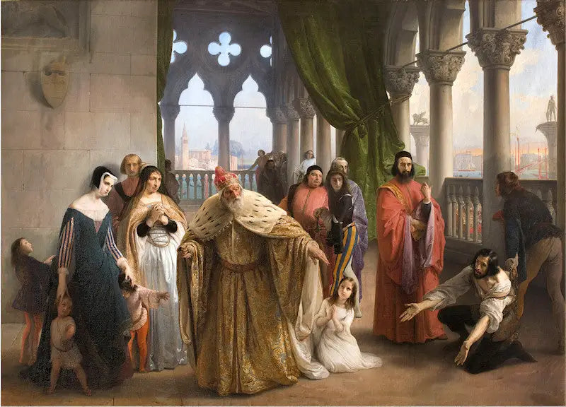 O último encontro entre Jacopo Foscari e sua família antes do exílio - Francesco Hayez