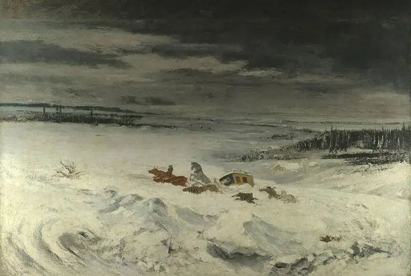 A diligência na neve - Gustave Courbet