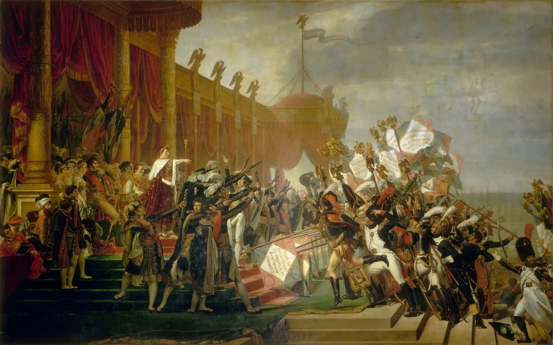 La Distribution des aigles - Jacques-Louis David image 1 copie peinte à la main à l’huile