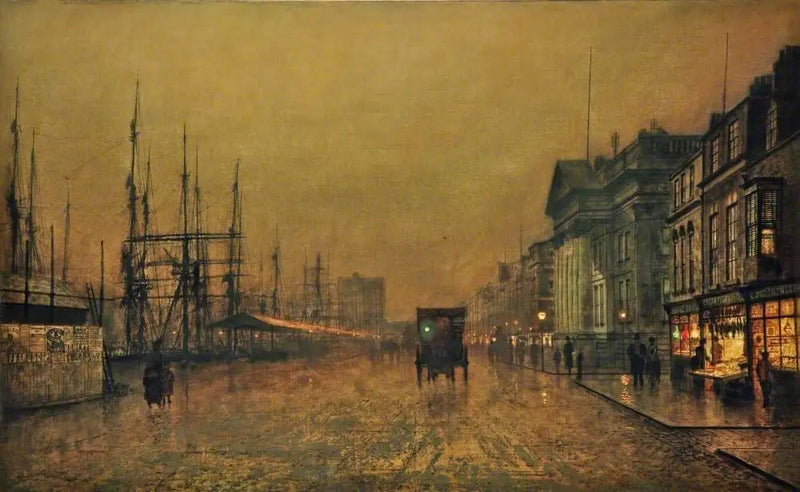 A alfândega de Liverpool, vista para o norte - John Atkinson Grimshaw