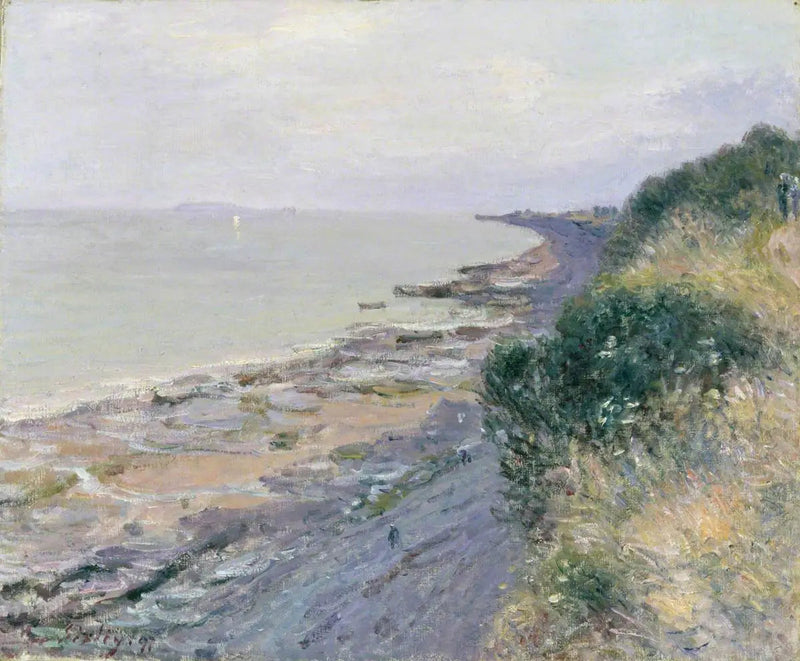 A falésia de Penarth, noite, maré baixa - Alfred Sisley