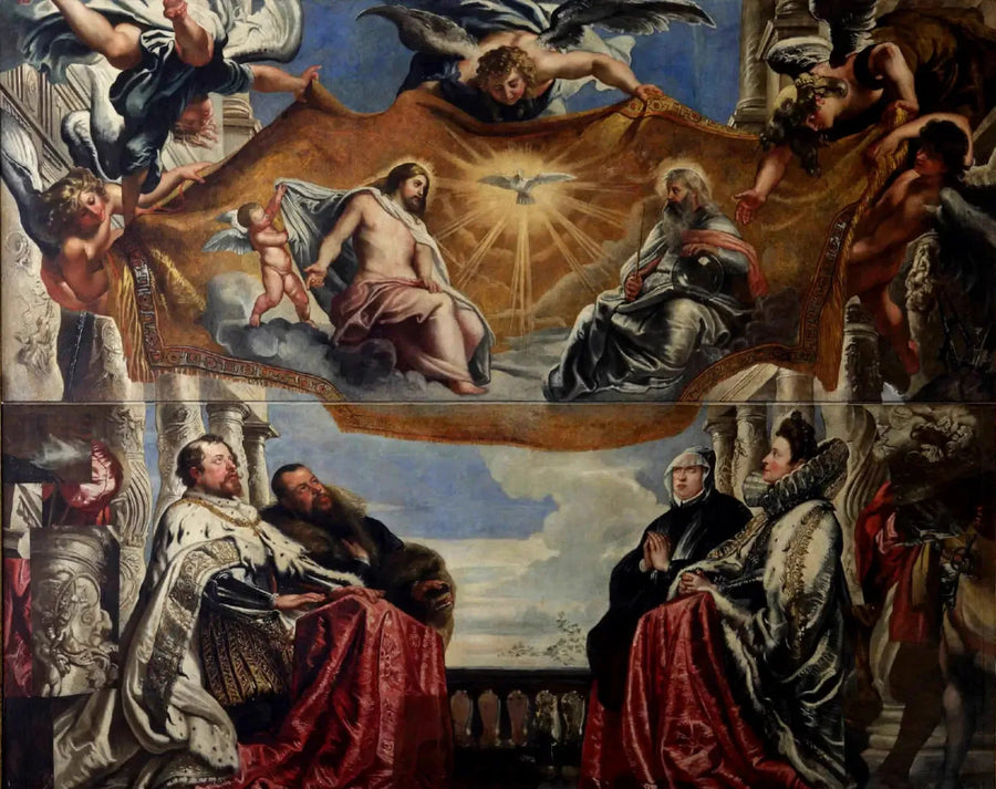 A família Gonzaga em adoração à Santíssima Trindade - Peter Paul Rubens