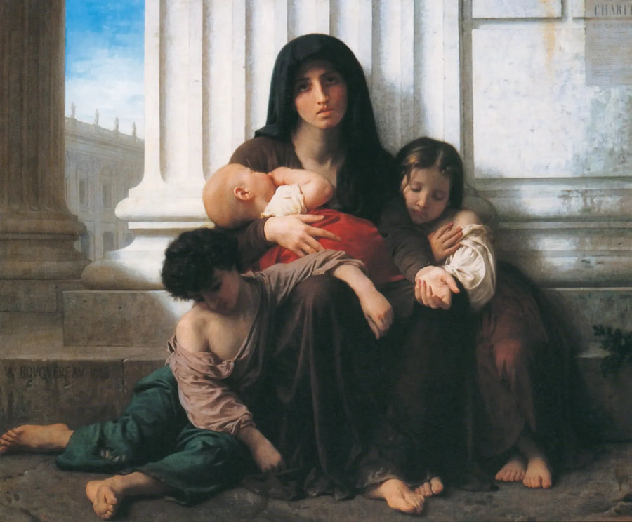 A família indigente (redução) - Bouguereau