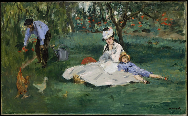 A família Monet em seu jardim em Argenteuil - Édouard Manet