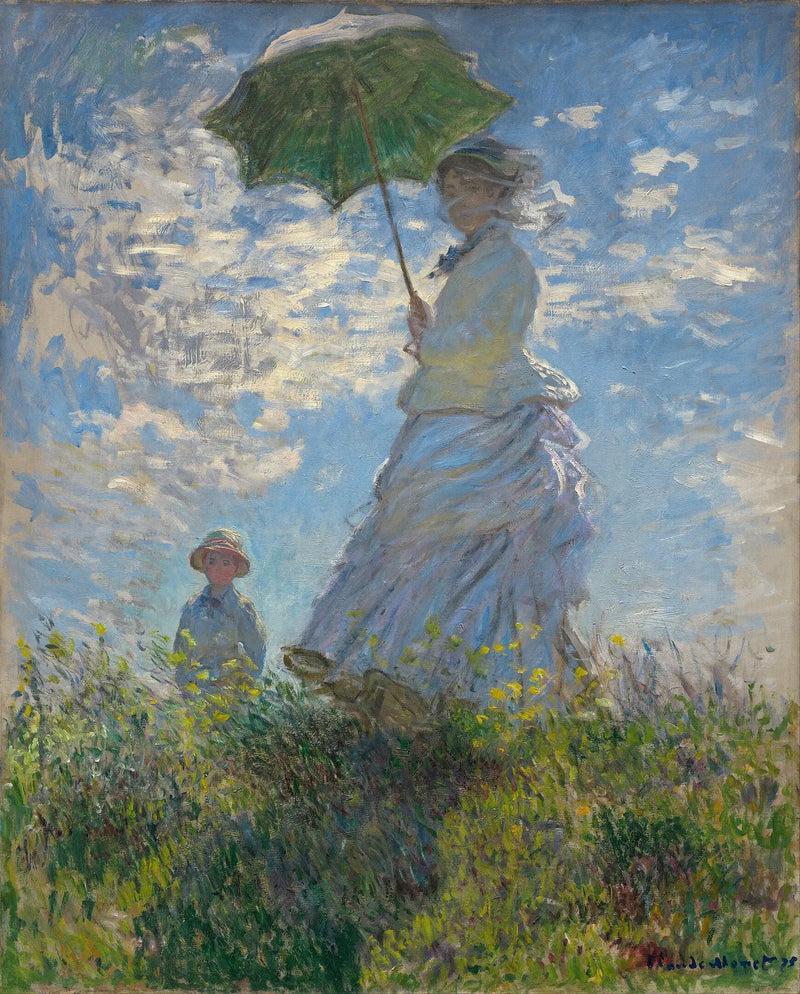 A Mulher com o Guarda-chuva — Madame Monet e seu filho (a caminhada) - Claude Monet