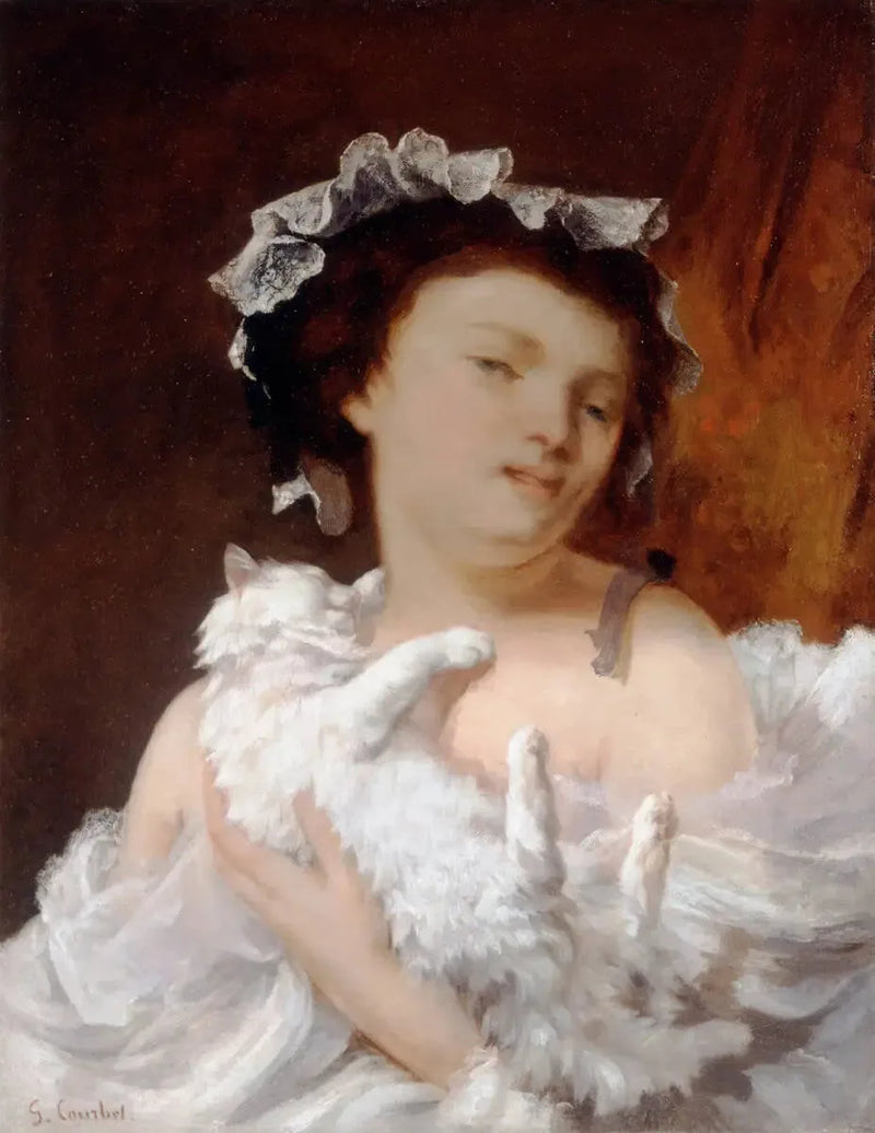 A Mulher com Gato - Gustave Courbet