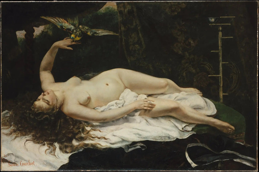 A Mulher com o Papagaio - Gustave Courbet
