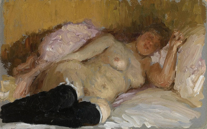 A mulher do artista Natalia Nordman adormecida - Ilya Repin