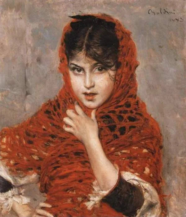 A garota com xale vermelho - Giovanni Boldini