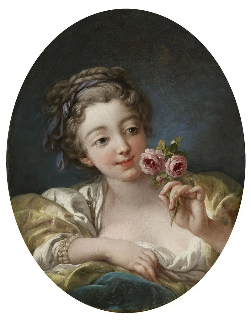 A garota com rosas - François Boucher