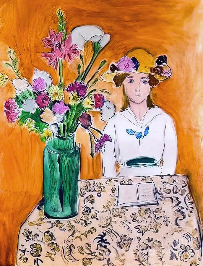 A Menina de Branco e o Buquê - Henri Matisse
