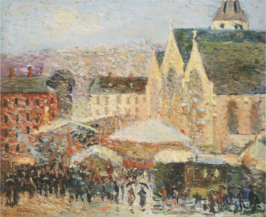 Feira Saint-Romain na praça Saint-Vivien, Rouen - Robert Antoine Pinchon
