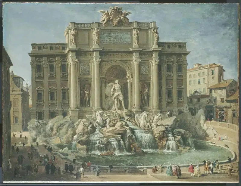 A Fonte de Trevi, em Roma - Giovanni Paolo Panini