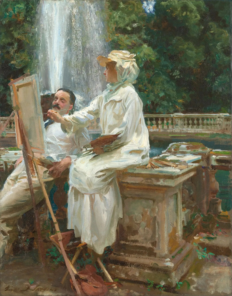 A fonte, Villa Torlonia, Frascati, Itália - John Singer Sargent